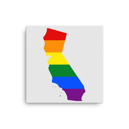 California LGBTQ Pride Canvas Wall Art 12in×12in Pride California thin-canvas-_in_-12x12-front-638eb086cdca4