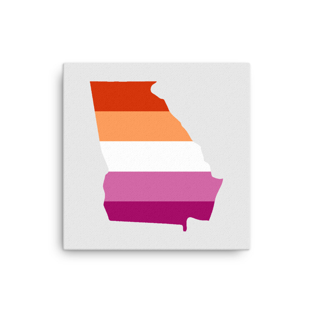 Georgia Lesbian Pride Canvas Wall Art thin-canvas-_in_-12x12-front-639288808a381