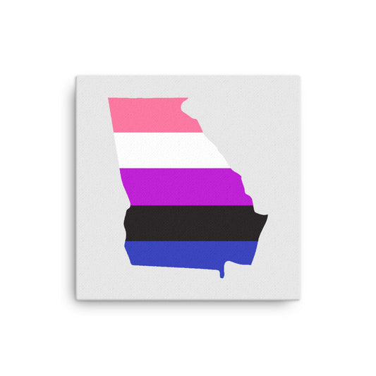 Georgia Genderfluid Pride Canvas Wall Art 12in×12in Genderfluid Georgia thin-canvas-_in_-12x12-front-639298c035203