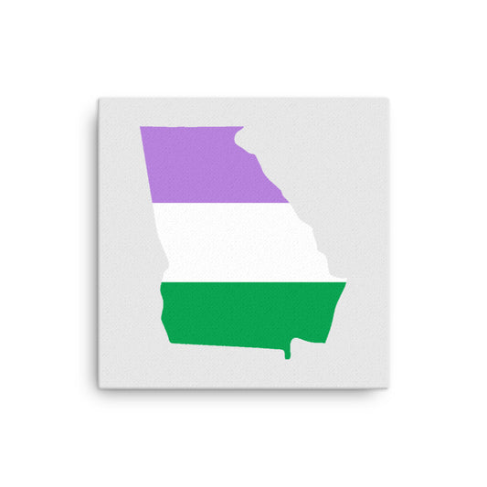 Georgia Genderqueer Pride Canvas Wall Art 12in×12in Genderqueer Georgia thin-canvas-_in_-12x12-front-63929ce91fe99