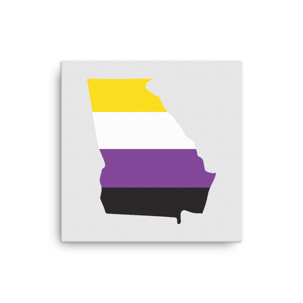 Georgia Nonbinary Enby Pride Canvas Wall Art 12in×12in Nonbinary Georgia thin-canvas-_in_-12x12-front-6392a596d7bca