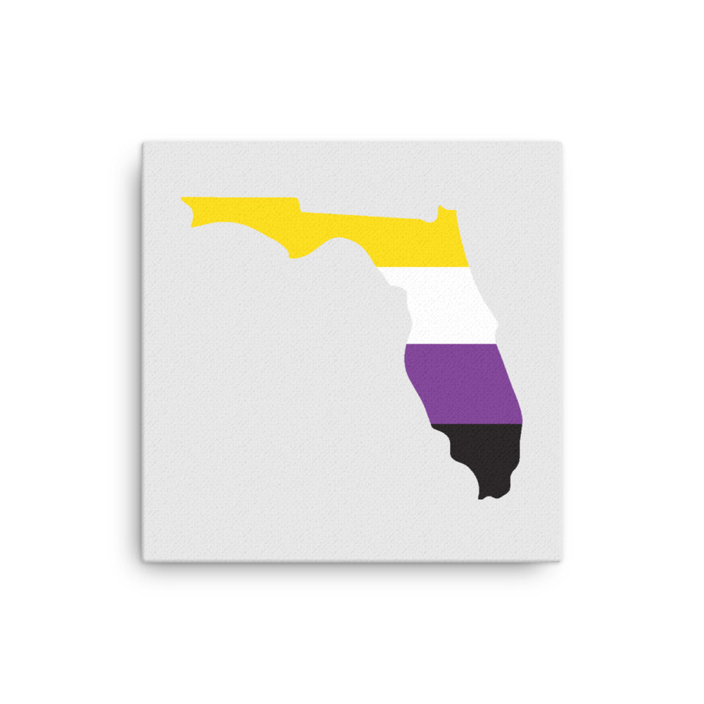 Florida Nonbinary Enby Pride Canvas Wall Art 12in×12in Nonbinary Florida thin-canvas-_in_-12x12-front-63991babc2df1