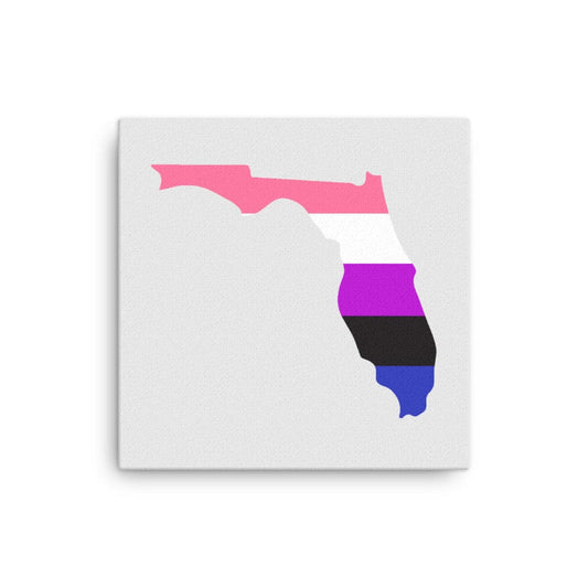 Florida Genderfluid Pride Canvas Wall Art 12in×12in Genderfluid Florida thin-canvas-_in_-12x12-front-63991d83d03be