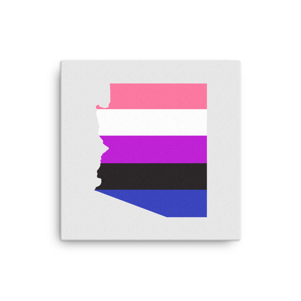 Arizona Genderfluid Pride Canvas Wall Art 12in×12in Genderfluid Arizona thin-canvas-_in_-12x12-front-63aba49b24525