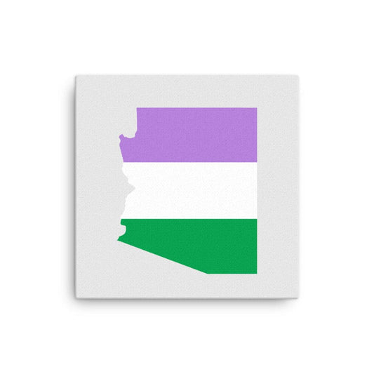 Arizona Genderqueerb Pride Canvas Wall Art 12in×12in Genderqueer Arizona thin-canvas-_in_-12x12-front-63abaa1cd8bcc