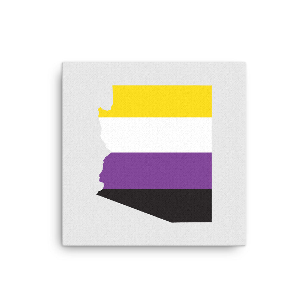 Arizona Nonbinary Enby Pride Canvas Wall Art 12in×12in Nonbinary Arizona thin-canvas-_in_-12x12-front-63abaf930a7b8