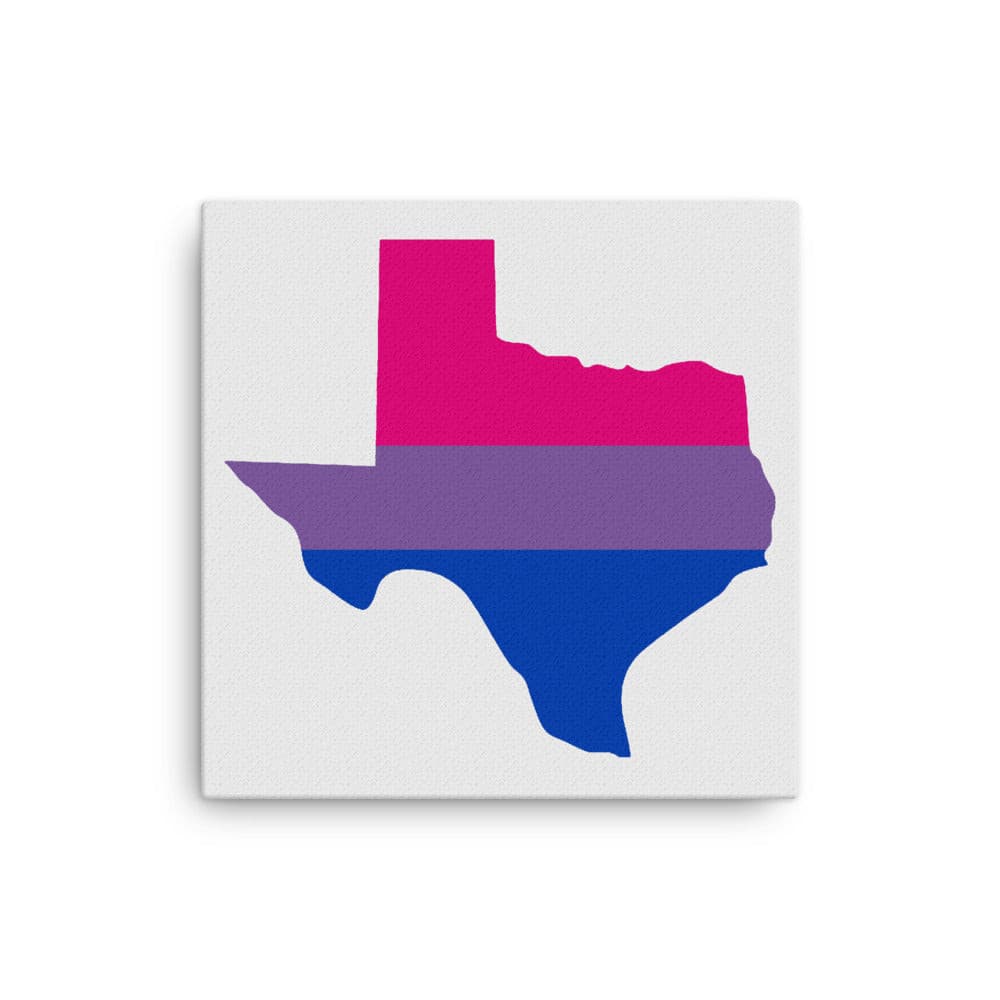 Texas Bisexual Bi Pride Canvas Wall Art 12in×12in Bisexual Texas thin-canvas-_in_-12x12-front-63eac37a707df