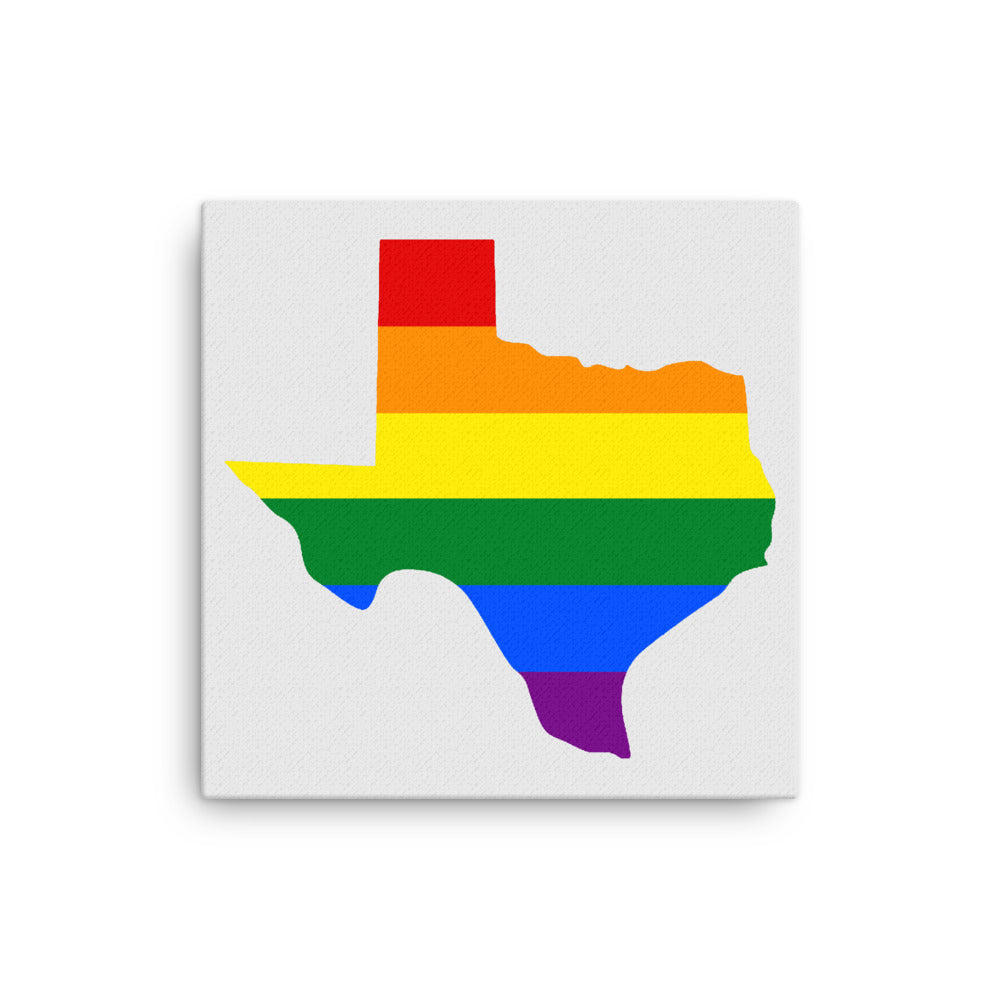 Texas LGBTQ Pride Canvas Wall Art 12in×12in Pride Texas thin-canvas-_in_-12x12-front-63eada0130c0a