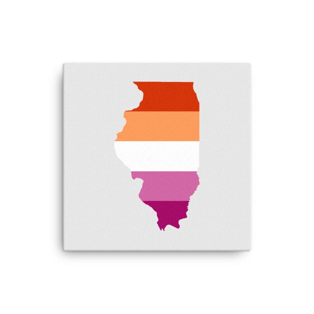 Illinois Lesbian Pride Canvas Wall Art 12″×12″ Lesbian Illinois thin-canvas-_in_-12x12-front-63ed79bc33ee5