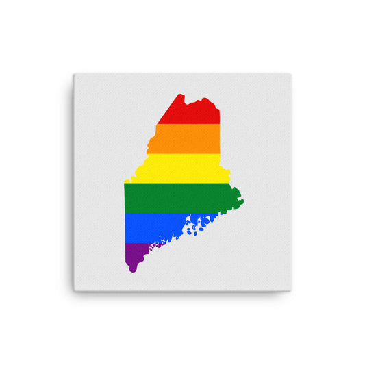 Maine LGBTQ Pride Canvas Wall Art 12″×12″ Pride Maine thin-canvas-_in_-12x12-front-642e224a2aa1a