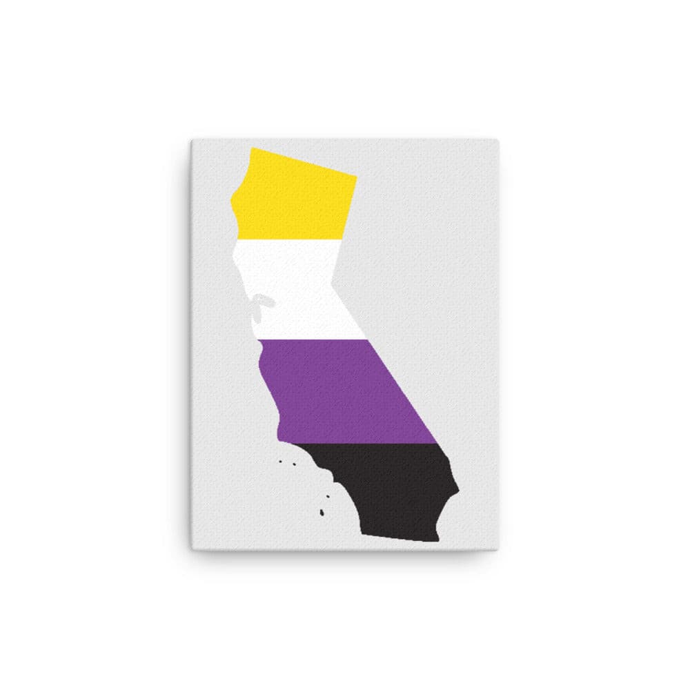 California Nonbinary Enby Canvas Wall Art 12in×16in Nonbinary California thin-canvas-_in_-12x16-front-638eac403666c