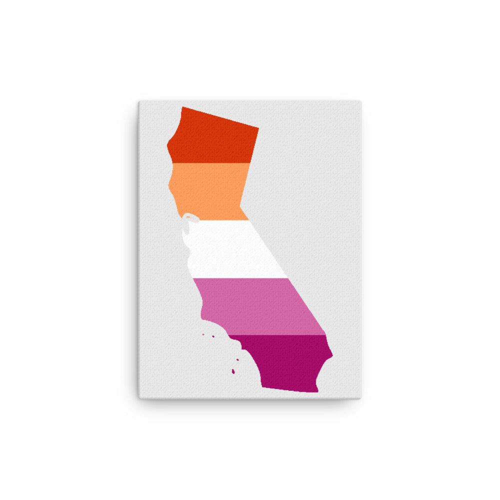 California Lesbian Pride Canvas Wall Art 12in×16in Lesbian California thin-canvas-_in_-12x16-front-638eacf6efee3