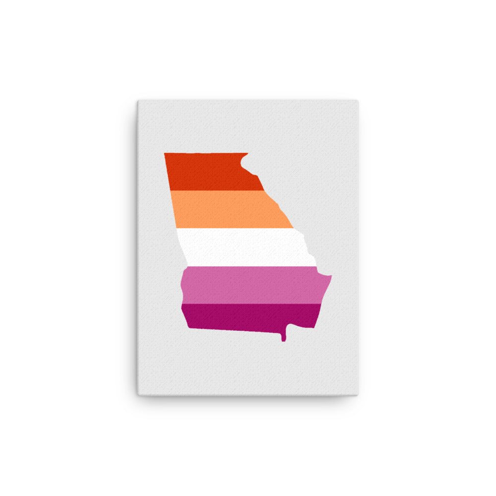 Georgia Lesbian Pride Canvas Wall Art 12in×16in Lesbian Georgia thin-canvas-_in_-12x16-front-6392638942632