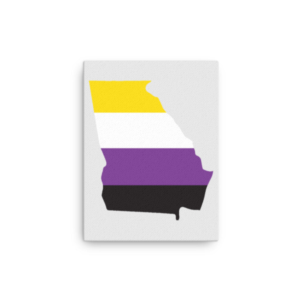 Georgia Nonbinary Enby Pride Canvas Wall Art 12in×16in Nonbinary Georgia thin-canvas-_in_-12x16-front-6392a596d9891