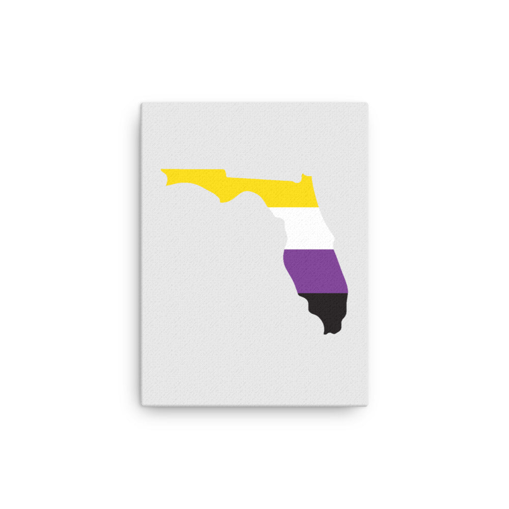 Florida Nonbinary Enby Pride Canvas Wall Art 12in×16in Nonbinary Florida thin-canvas-_in_-12x16-front-63991babc4228