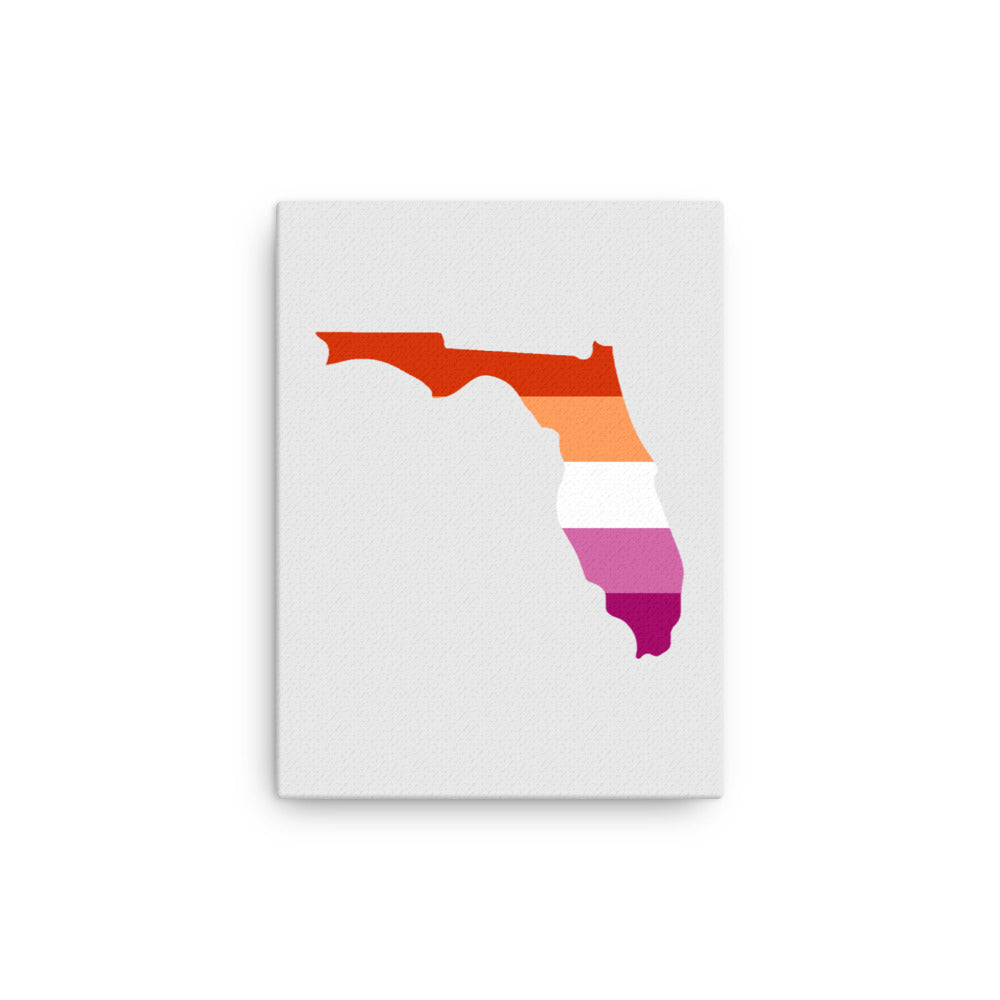 Florida Lesbian Pride Canvas Wall Art 12in×16in Lesbian Florida thin-canvas-_in_-12x16-front-63991c5910ce2