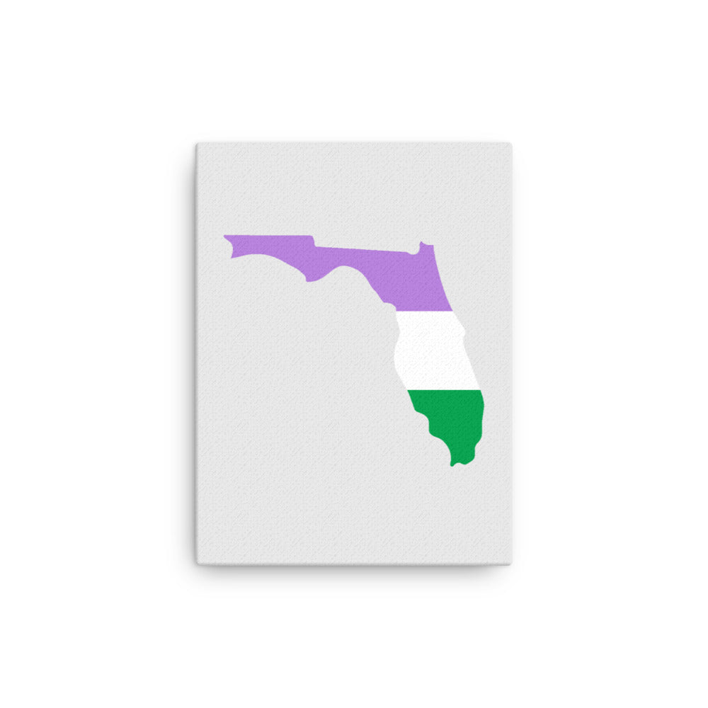 Florida Genderqueer Pride Canvas Wall Art 12in×16in Genderqueer Florida thin-canvas-_in_-12x16-front-63991cfd88022