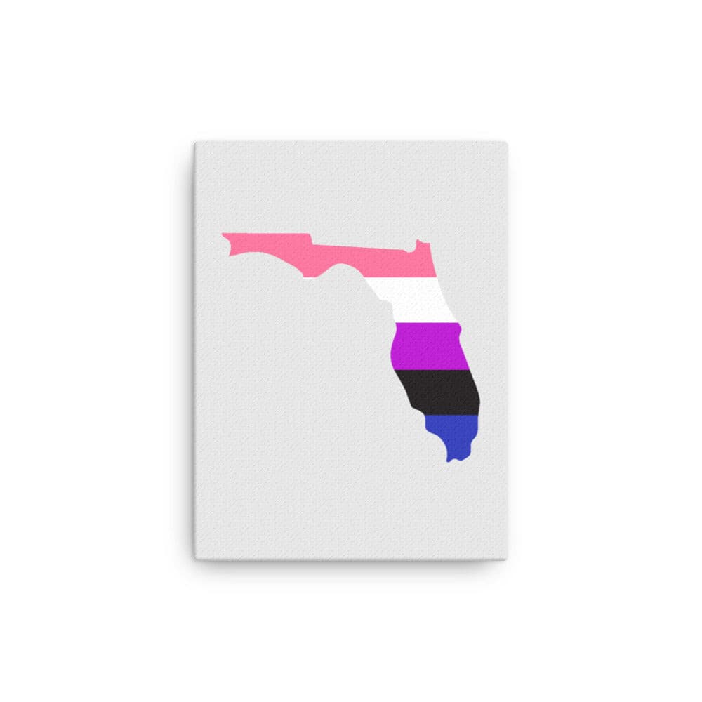 Florida Genderfluid Pride Canvas Wall Art 12in×16in Genderfluid Florida thin-canvas-_in_-12x16-front-63991d83d1978