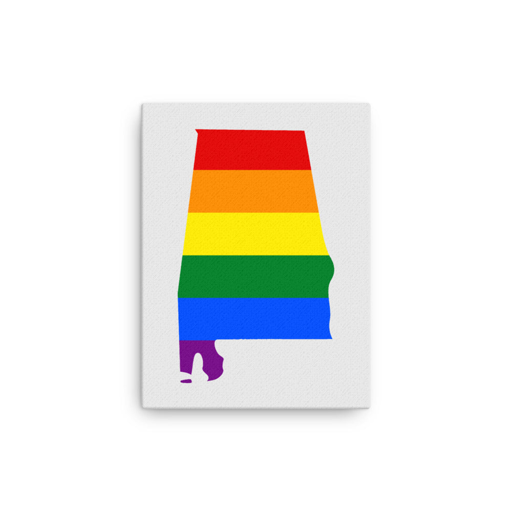 Alabama LGBTQ Pride Canvas Wall Art 12in×16in Pride Alabama thin-canvas-_in_-12x16-front-63a51a42ba4e2