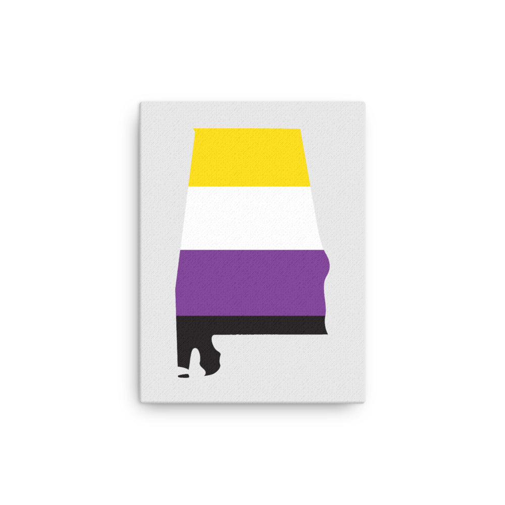 Alabama Nonbinary Enby Pride Canvas Wall Art 12in×16in Nonbinary Alabama thin-canvas-_in_-12x16-front-63a51bdc46e01