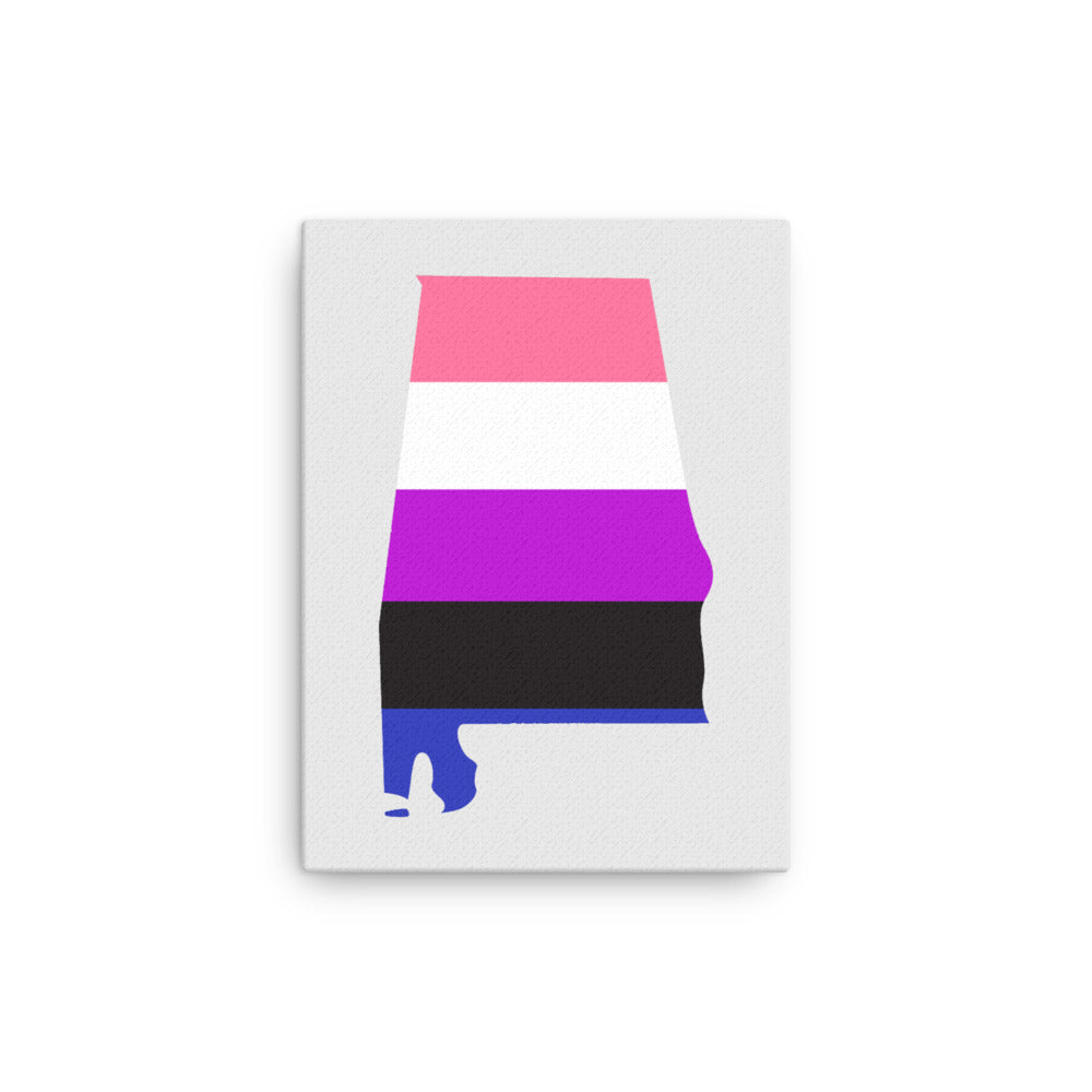 Alabama Genderfluid Pride Canvas Wall Art 12in×16in Genderfluid Alabama thin-canvas-_in_-12x16-front-63a51ccc39a46