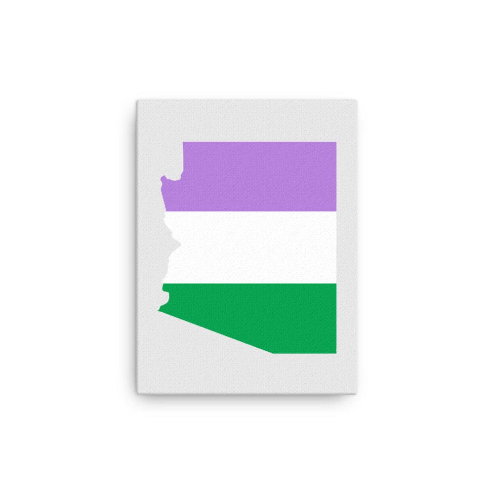 Arizona Genderqueerb Pride Canvas Wall Art 12in×16in Genderqueer Arizona thin-canvas-_in_-12x16-front-63abaa1cd8d0b