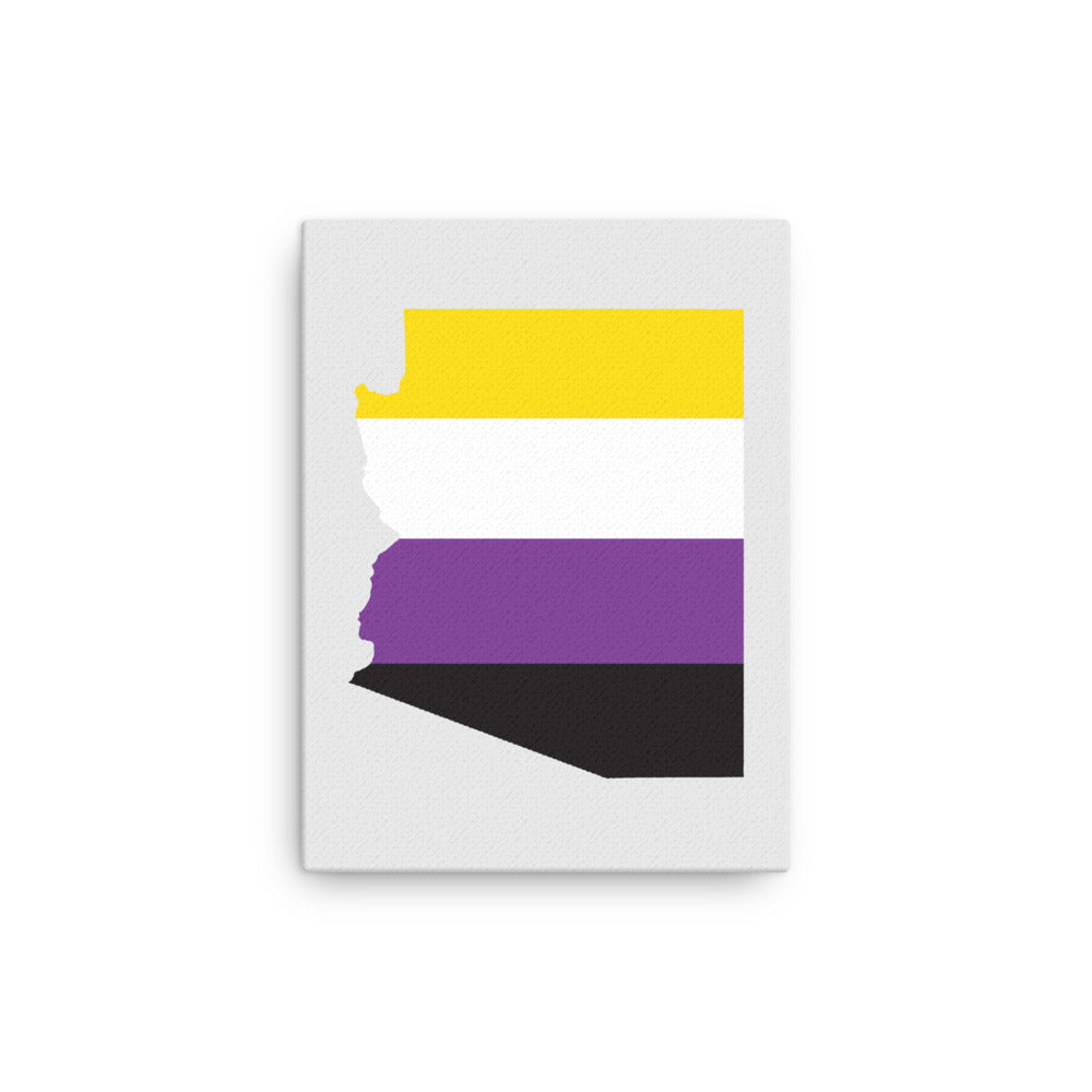 Arizona Nonbinary Enby Pride Canvas Wall Art 12in×16in Nonbinary Arizona thin-canvas-_in_-12x16-front-63abaf930a85c