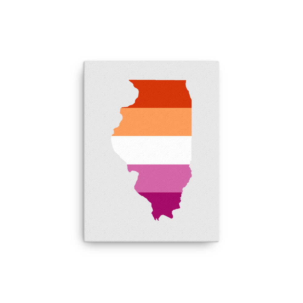 Illinois Lesbian Pride Canvas Wall Art 12″×16″ Lesbian Illinois thin-canvas-_in_-12x16-front-63ed79bc358b4