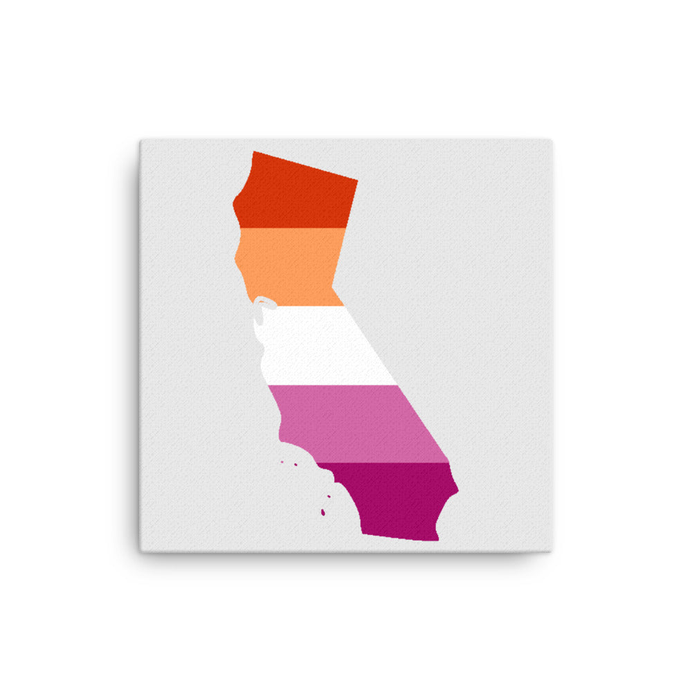 California Lesbian Pride Canvas Wall Art 16in×16in Lesbian California thin-canvas-_in_-16x16-front-638eacf6eff90