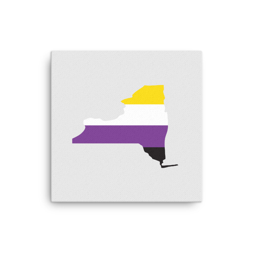 New York Nonbinary Enby Pride Canvas Wall Art 16in×16in Nonbinary New York thin-canvas-_in_-16x16-front-638fd336d389d