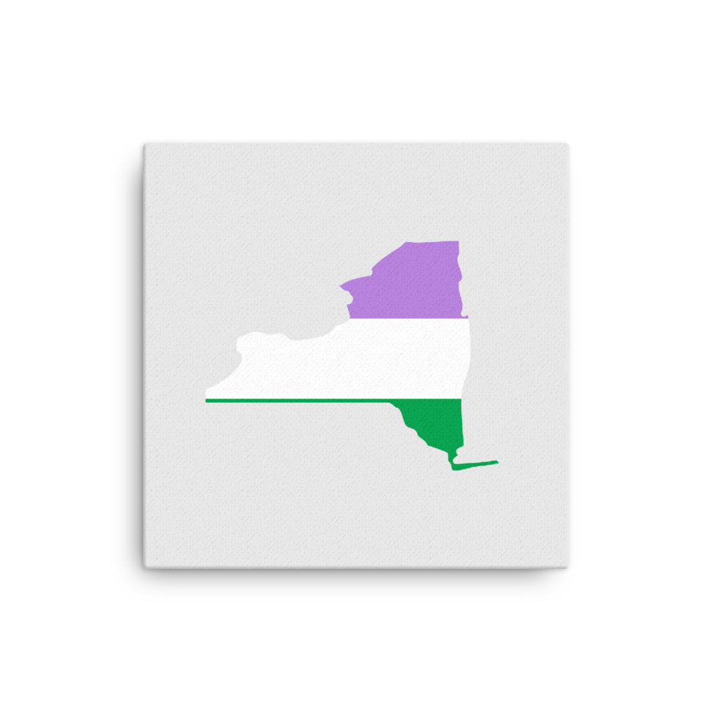 New York Genderqueer Pride Canvas Wall Art 16in×16in Genderqueer New York thin-canvas-_in_-16x16-front-638fd3be2711c