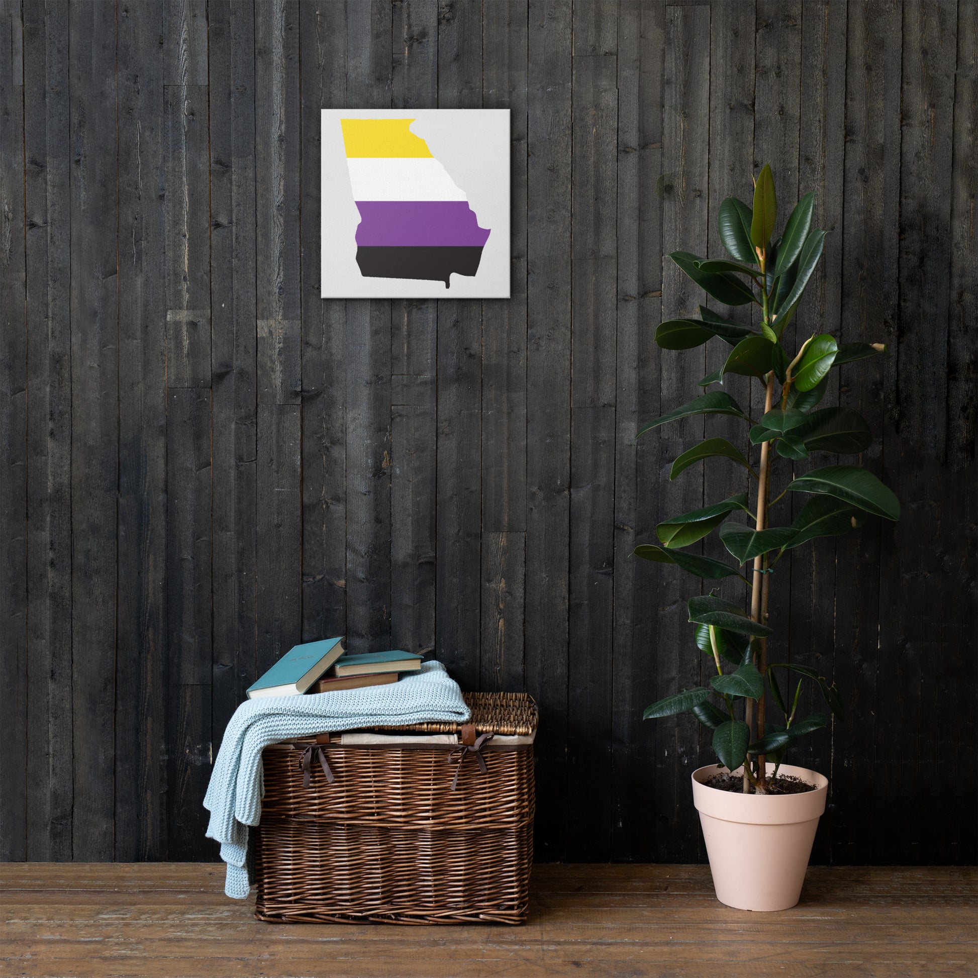 Georgia Nonbinary Enby Pride Canvas Wall Art thin-canvas-_in_-16x16-front-6392288952bae