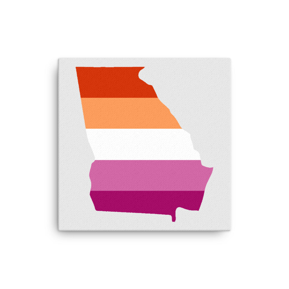 Georgia Lesbian Pride Canvas Wall Art 16in×16in Lesbian Georgia thin-canvas-_in_-16x16-front-639263894270a