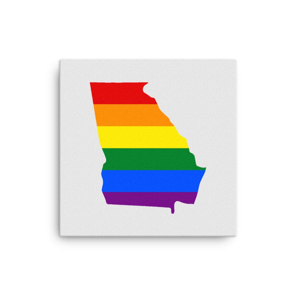 Georgia LGBTQ Pride Canvas Wall Art 16in×16in Pride Georgia thin-canvas-_in_-16x16-front-639263e4745f9