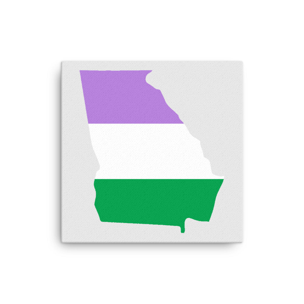 Georgia Genderqueer Pride Canvas Wall Art 16in×16in Genderqueer Georgia thin-canvas-_in_-16x16-front-63929ce920e84