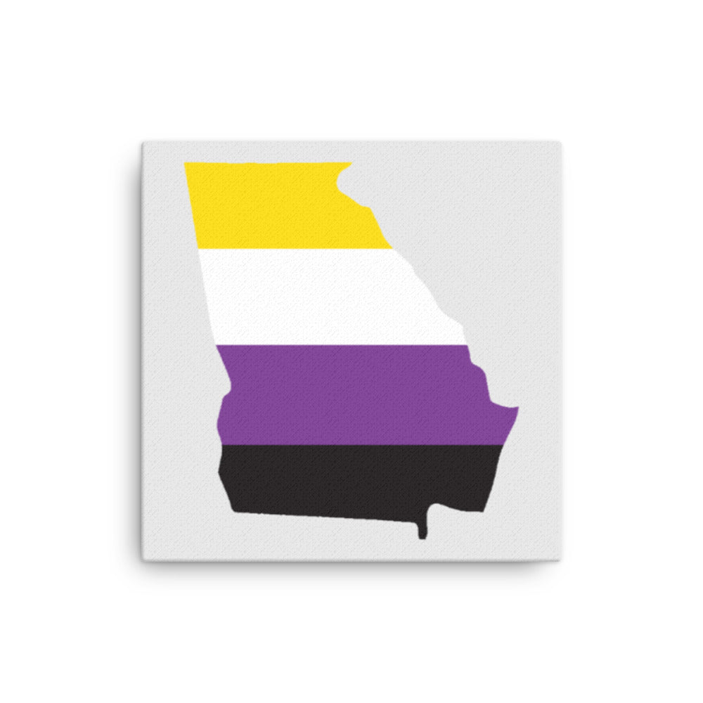 Georgia Nonbinary Enby Pride Canvas Wall Art 16in×16in Nonbinary Georgia thin-canvas-_in_-16x16-front-6392a596d9990