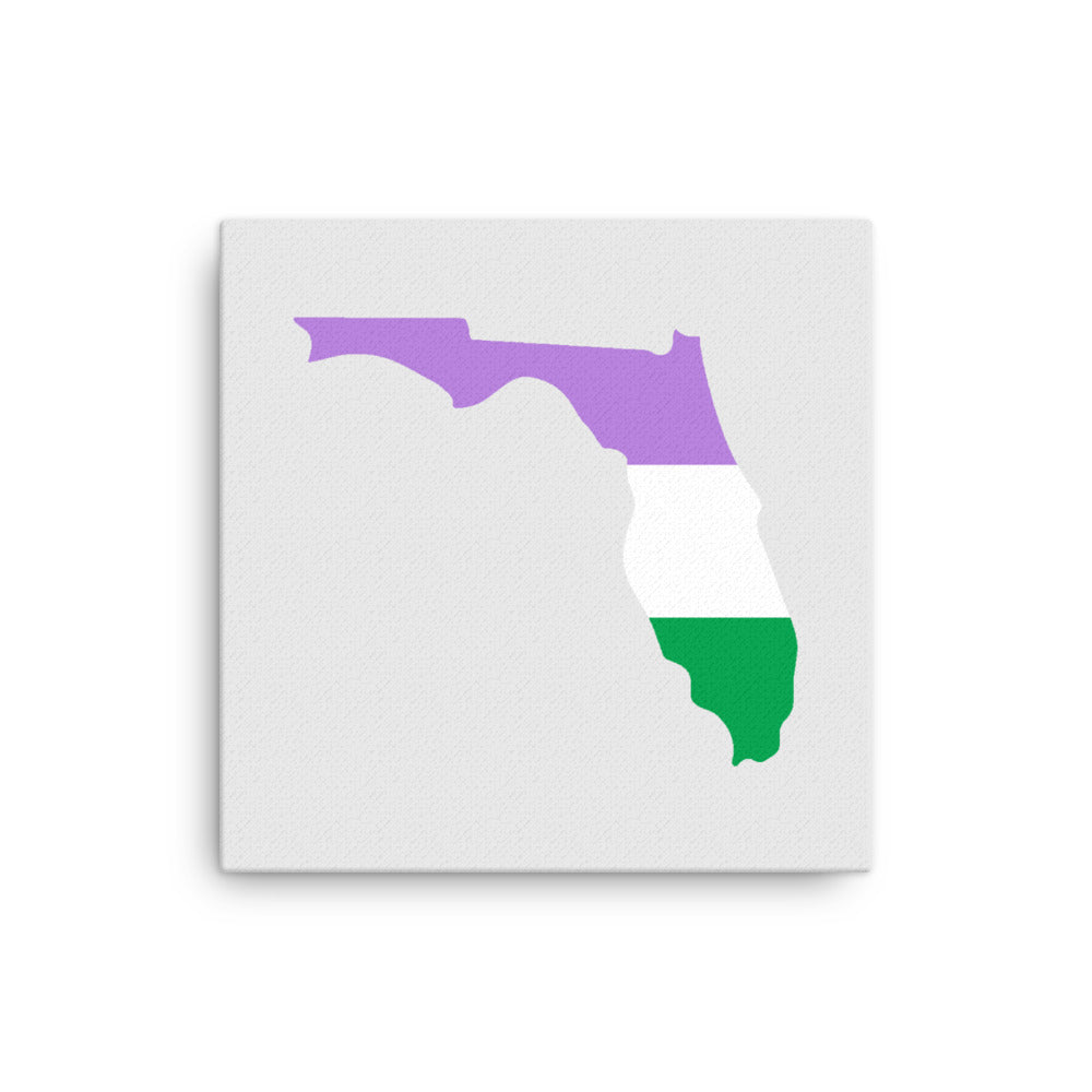 Florida Genderqueer Pride Canvas Wall Art 16in×16in Genderqueer Florida thin-canvas-_in_-16x16-front-63991cfd88129