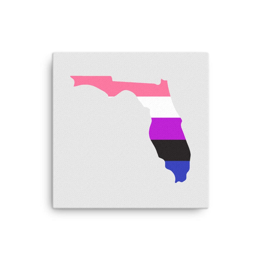 Florida Genderfluid Pride Canvas Wall Art 16in×16in Genderfluid Florida thin-canvas-_in_-16x16-front-63991d83d1a5b