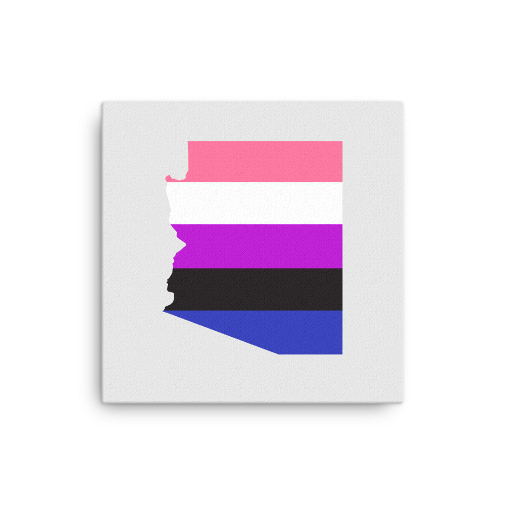 Arizona Genderfluid Pride Canvas Wall Art 16in×16in Genderfluid Arizona thin-canvas-_in_-16x16-front-63aba49b2475a