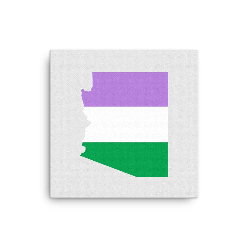 Arizona Genderqueerb Pride Canvas Wall Art 16in×16in Genderqueer Arizona thin-canvas-_in_-16x16-front-63abaa1cd8df8