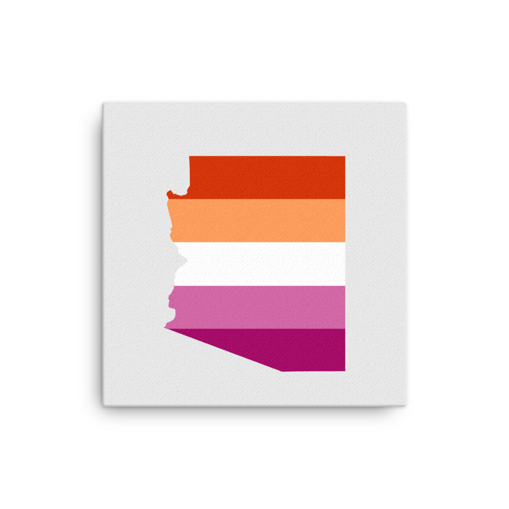 Arizona Lesbian Pride Canvas Wall Art 16in×16in Lesbian Arizona thin-canvas-_in_-16x16-front-63abad68c5ef0