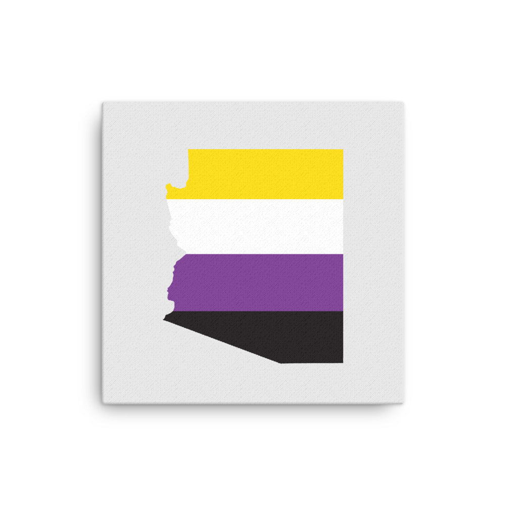 Arizona Nonbinary Enby Pride Canvas Wall Art 16in×16in Nonbinary Arizona thin-canvas-_in_-16x16-front-63abaf930a8c3