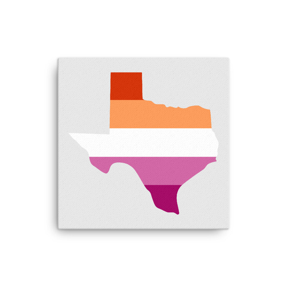 Texas Lesbian Pride Canvas Wall Art 16in×16in Lesbian Texas thin-canvas-_in_-16x16-front-63e064ea4a7b2