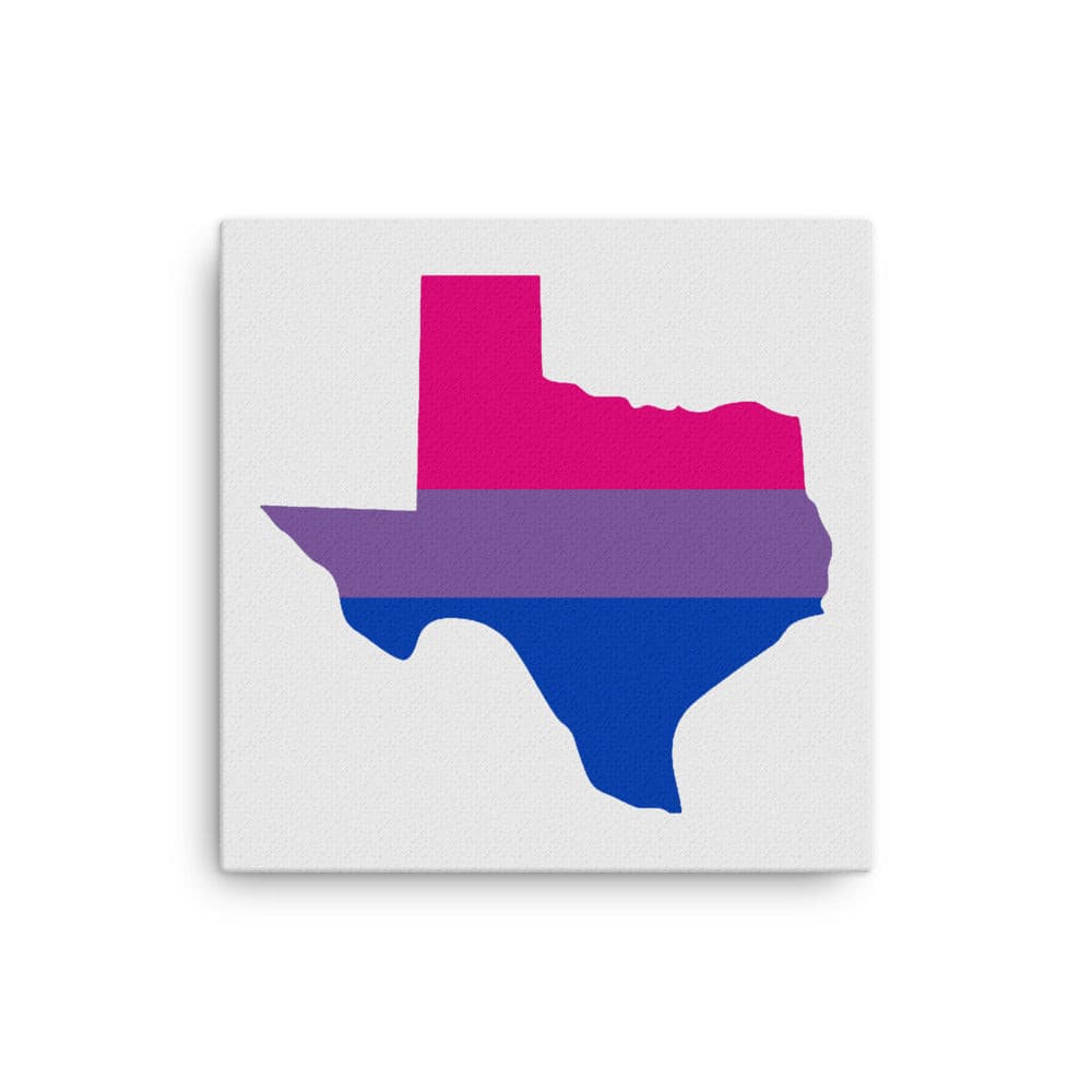 Texas Bisexual Bi Pride Canvas Wall Art 16in×16in Bisexual Texas thin-canvas-_in_-16x16-front-63eac37a708d2