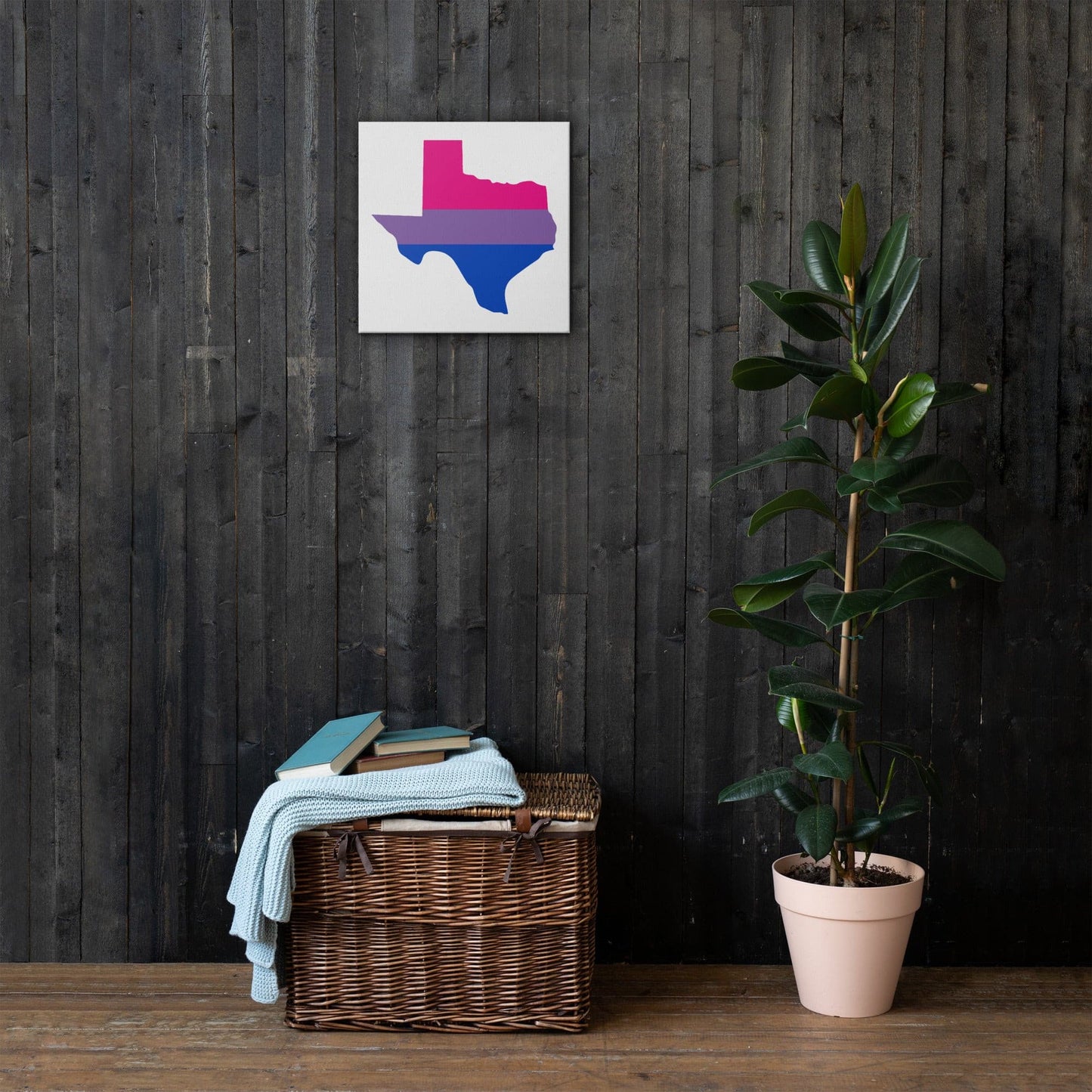 Texas Bisexual Bi Pride Canvas Wall Art thin-canvas-_in_-16x16-front-63eac37a7092a