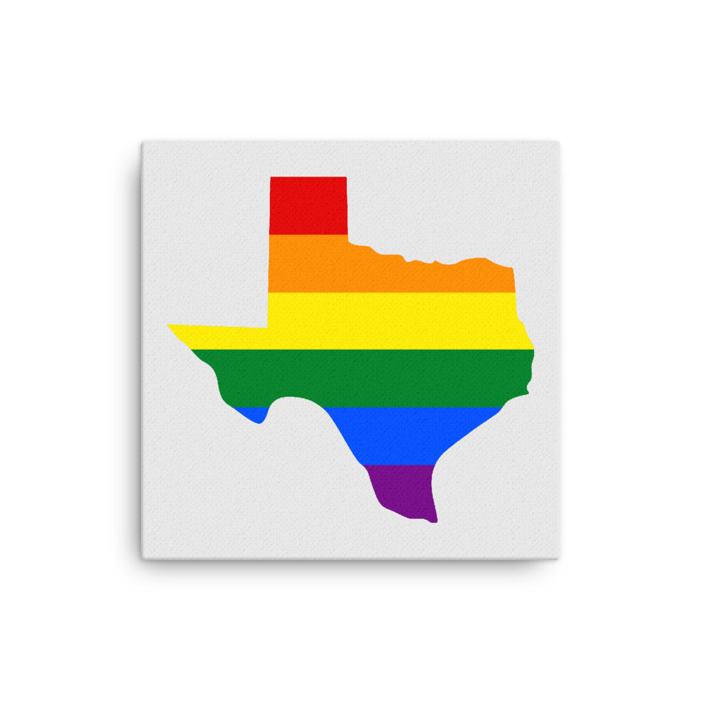 Texas LGBTQ Pride Canvas Wall Art 16in×16in Pride Texas thin-canvas-_in_-16x16-front-63eada0130cf2