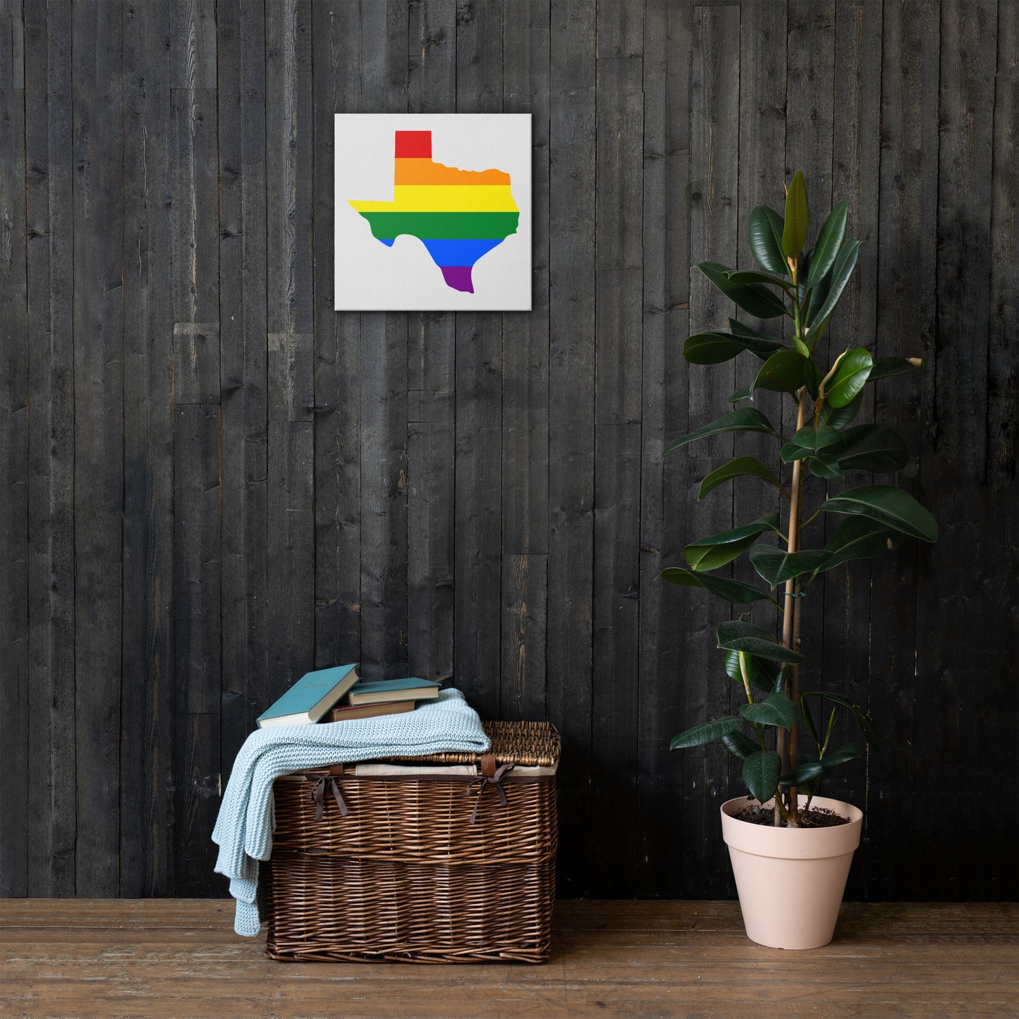 Texas LGBTQ Pride Canvas Wall Art thin-canvas-_in_-16x16-front-63eada0130d61