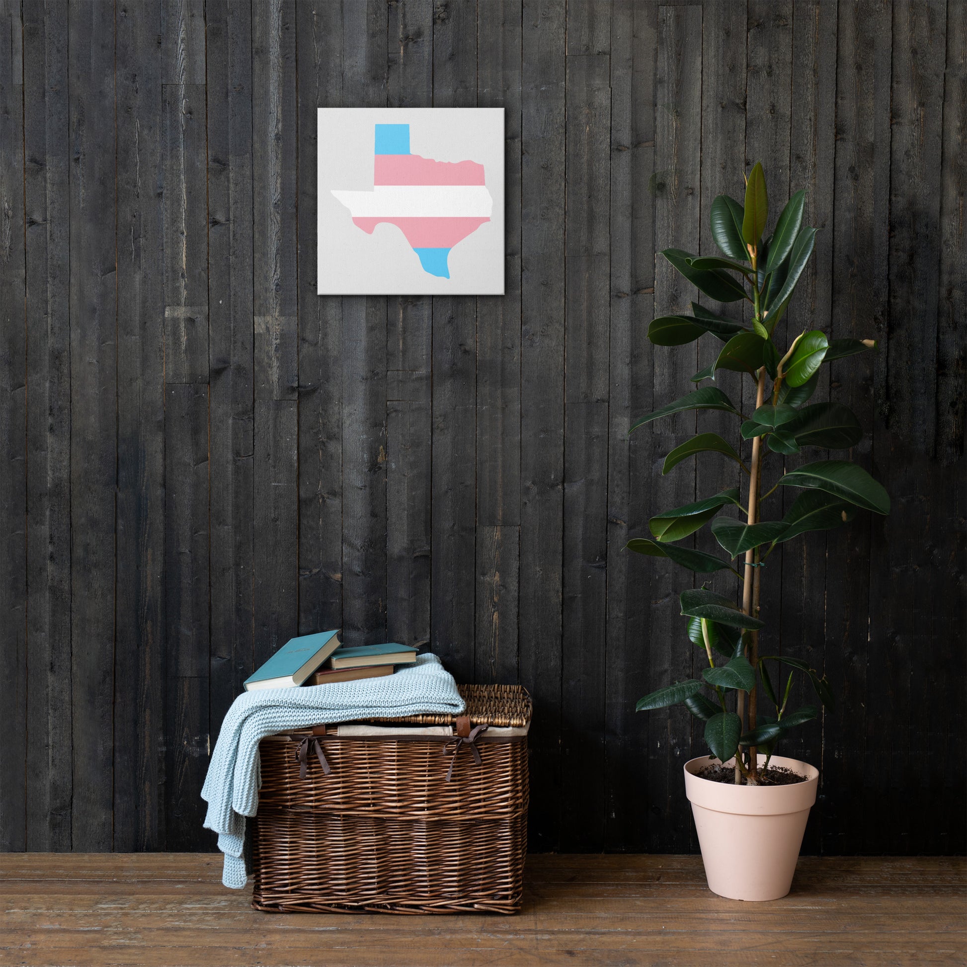 Texas Transgender Trans Pride Canvas Wall Art thin-canvas-_in_-16x16-front-63eadc019fcc1