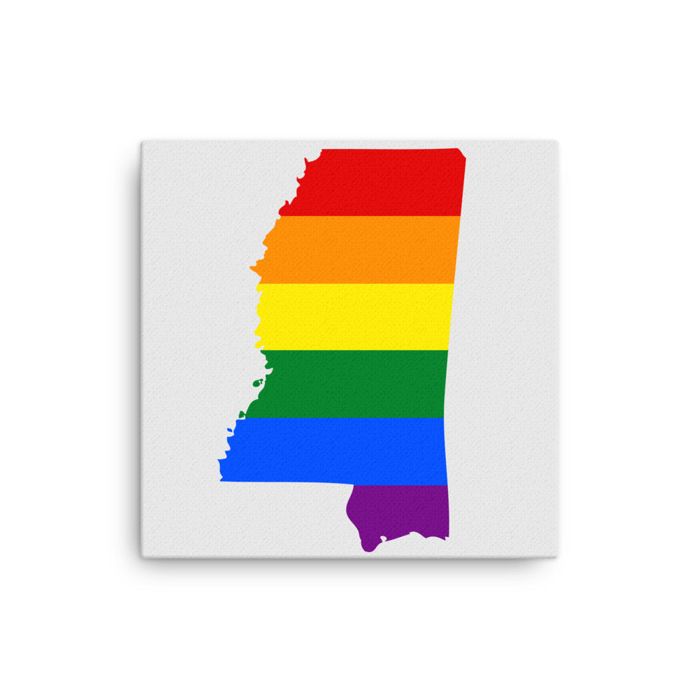 Mississippi LGBTQ Pride Canvas Wall Art 16″×16″ Pride Mississippi thin-canvas-_in_-16x16-front-642e1d4882d5e