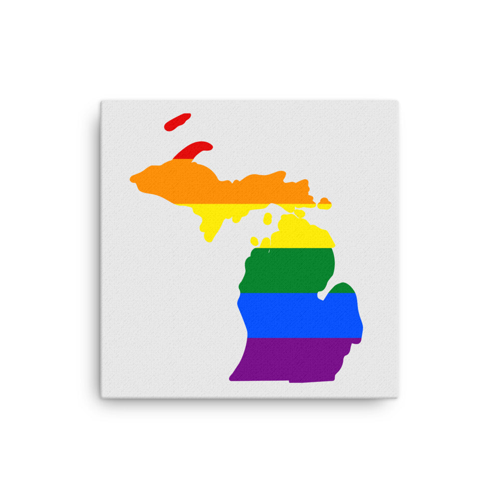 Michigan LGBTQ Pride Canvas Wall Art 16″×16″ Pride Michigan thin-canvas-_in_-16x16-front-642e1f590f8dd